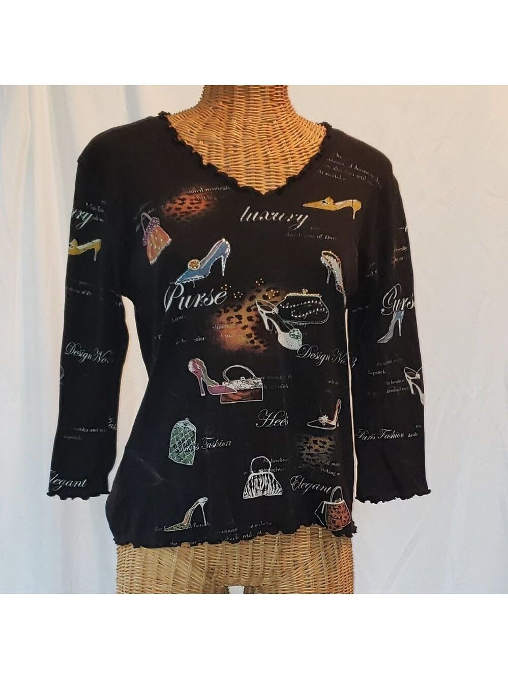 Vintage Ladies CACTUS Lightweight Cropped Printed Sweater - L